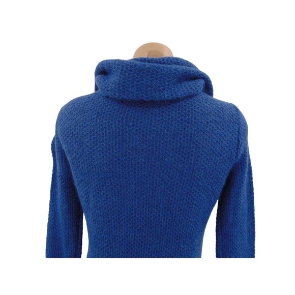 Ann Taylor Blue Mohair Blend Knit Cowl Sweater S Cowl Boat Neck Tunic Length - Picture 6 of 8